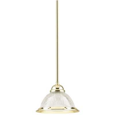 Mini Pendant Lights  Kitchen Island on Light Mini Pendant Polished Brass Finish With Clear Ribbed Glass